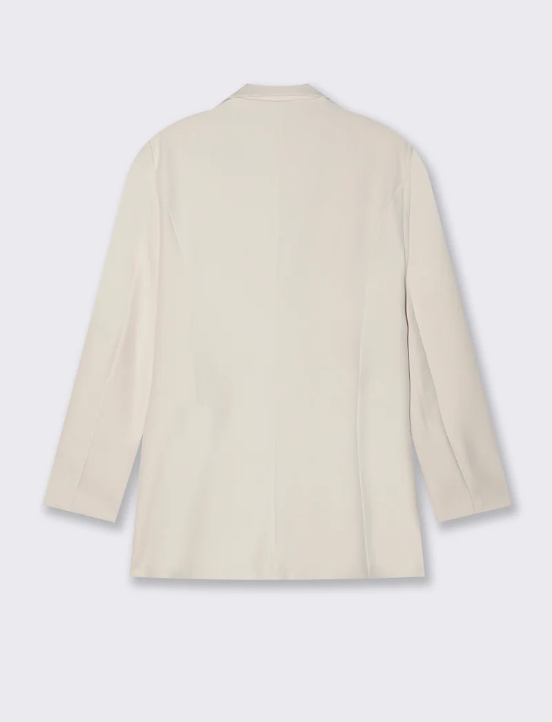 Blazer donna con collo revers e tasche - Bianco gesso