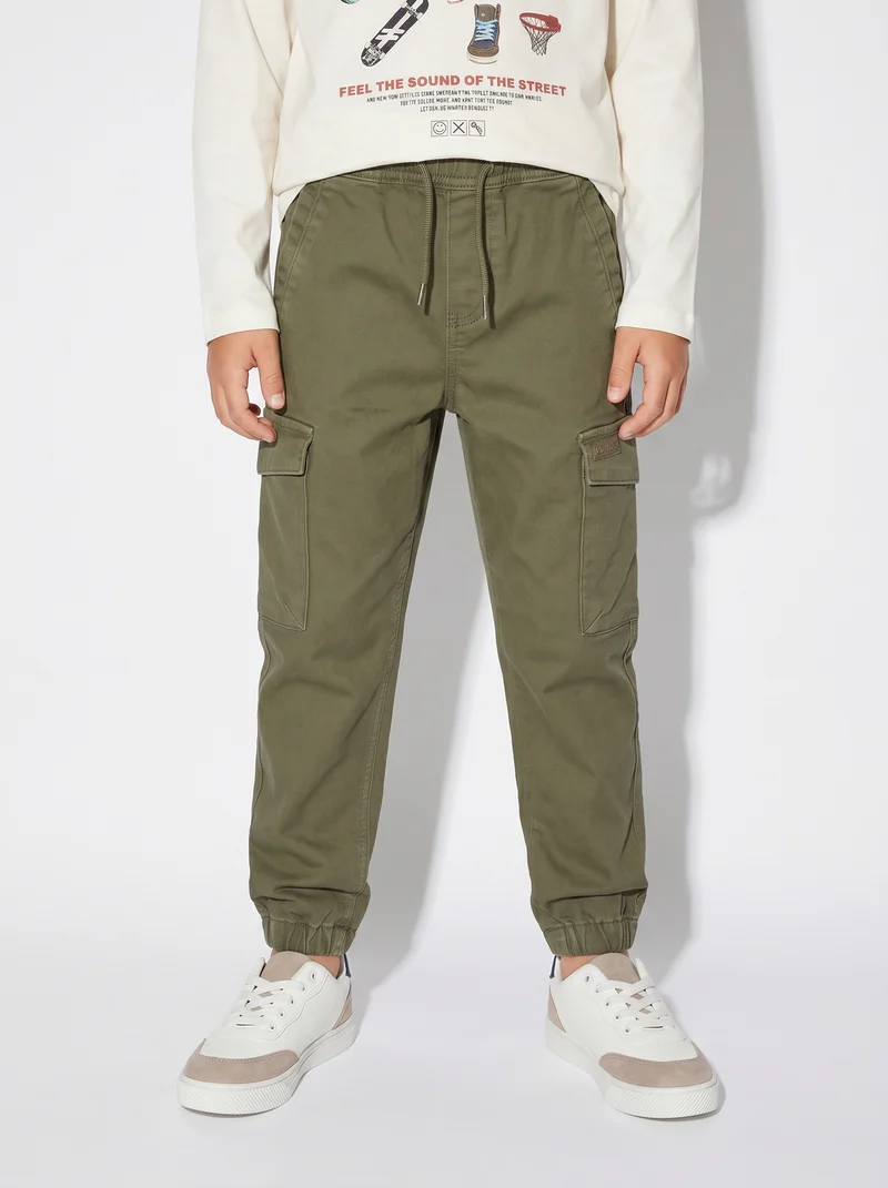 Jogging e pantaloni cargo in maglia - Verde militare