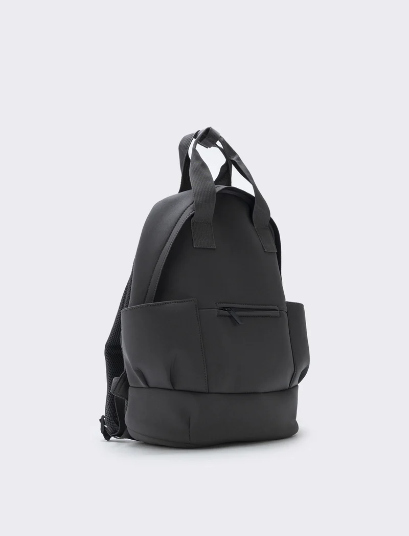 Zaino in tessuto scuba con tasche laterali - Grigio