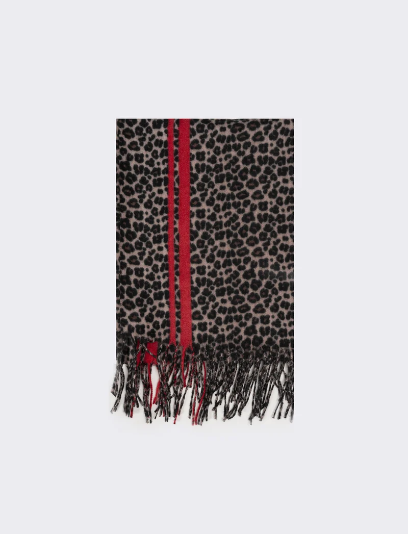 Sciarpa donna stampa animalier - Rosso