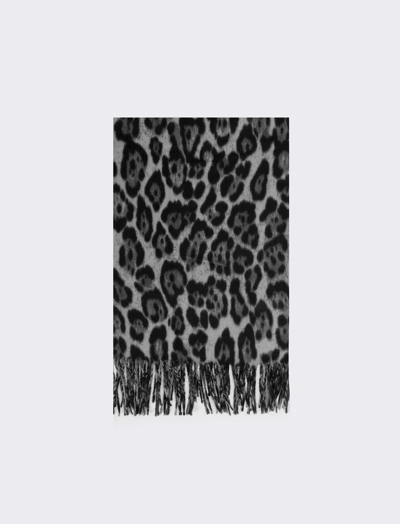Sciarpa donna stampa animalier - Nero