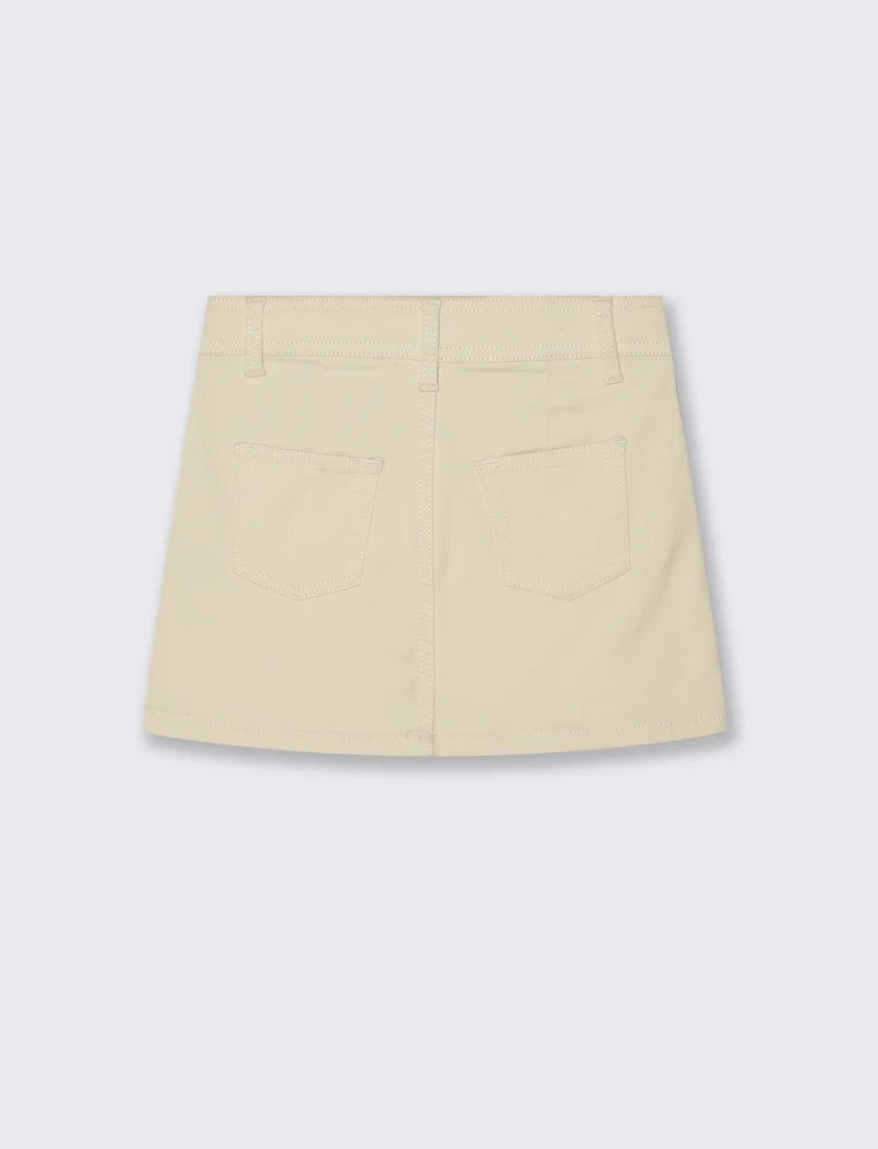 Gonna elastica con tasche e pinces - Beige
