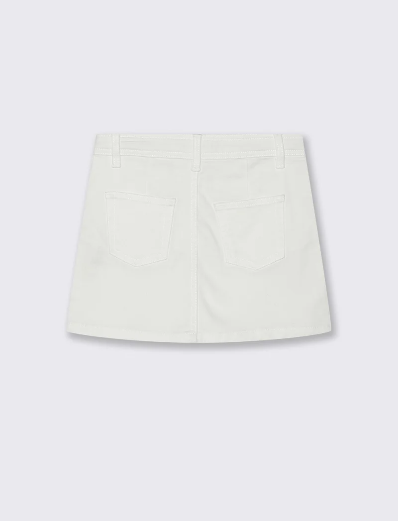 Gonna elastica con tasche e pinces - Bianco