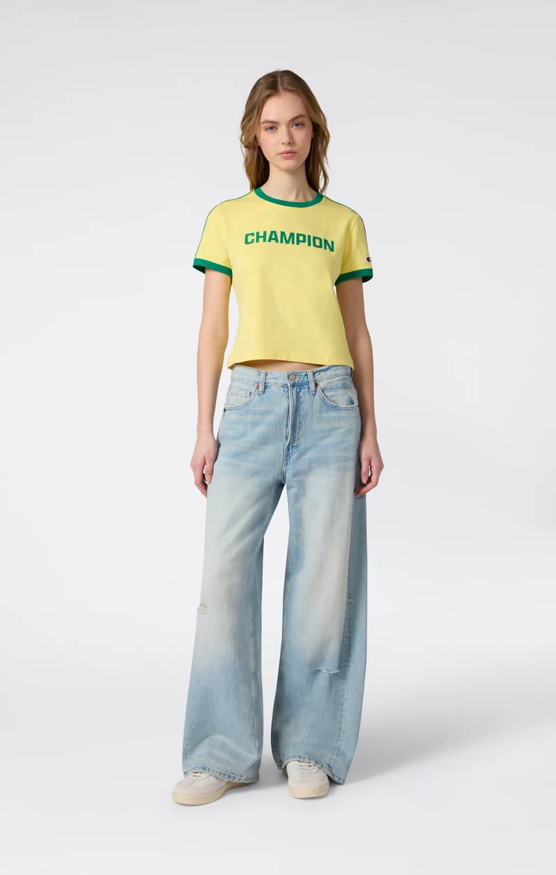 Women’s Crewneck T-Shirt with Contrast Logo