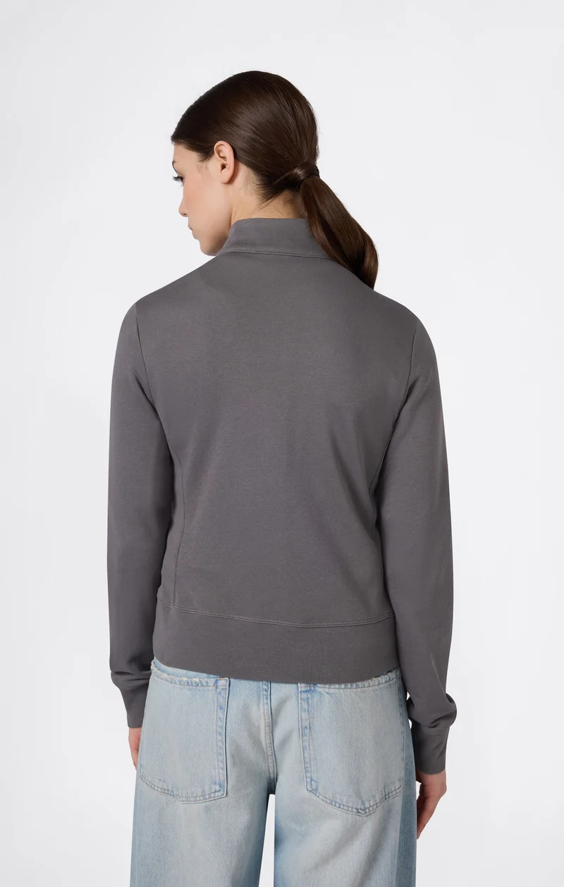 Women’s Lightweight Full Zip Sweatshirt with Tonal Embroidered “C” Logo Icons