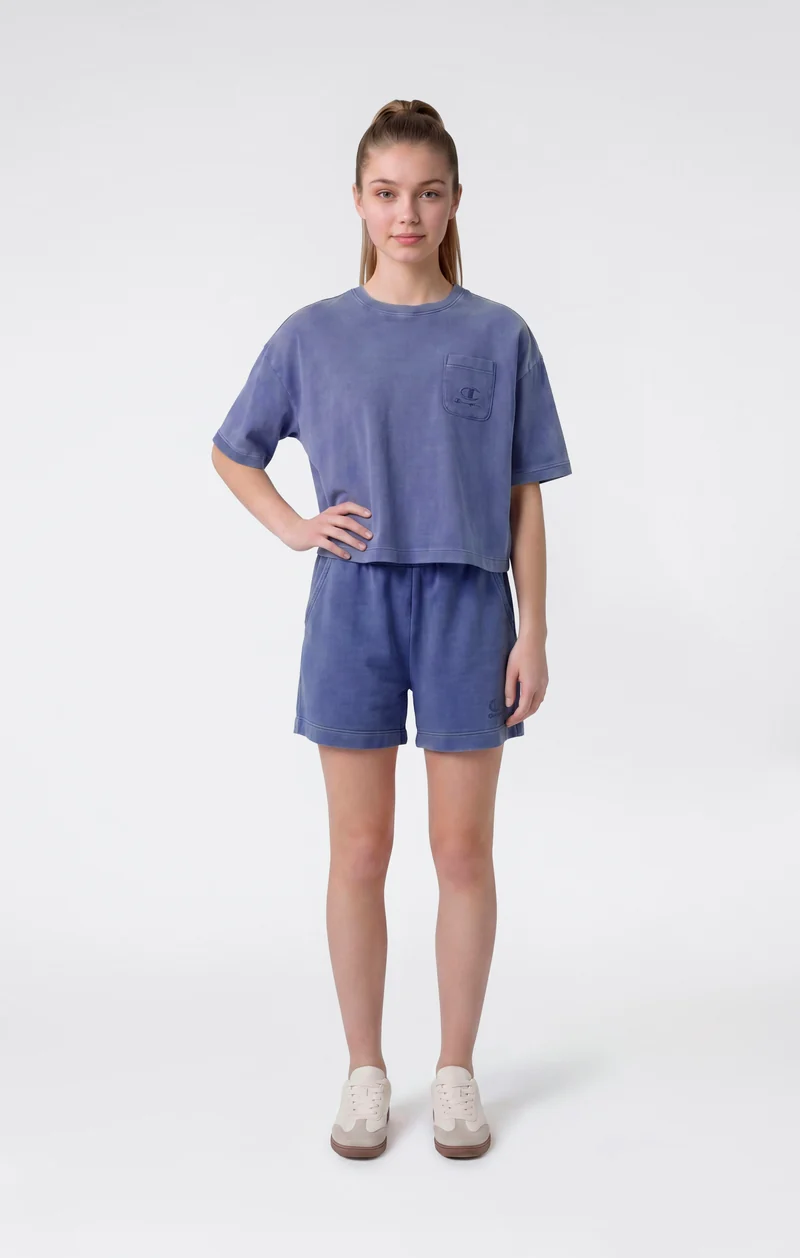 Girls’ Washed Effect Crop T-Shirt Icons