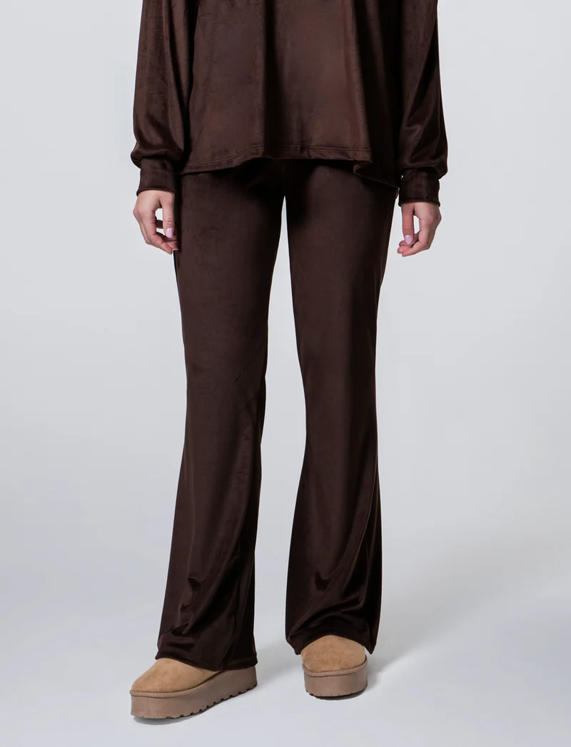 Pantalone in ciniglia con elastico in vita - Moro