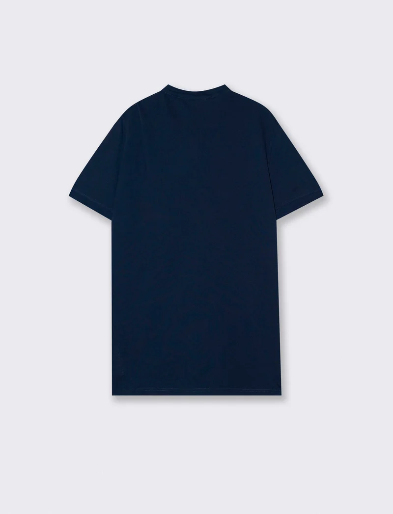 Polo coreana in piquet con colletto - Blu