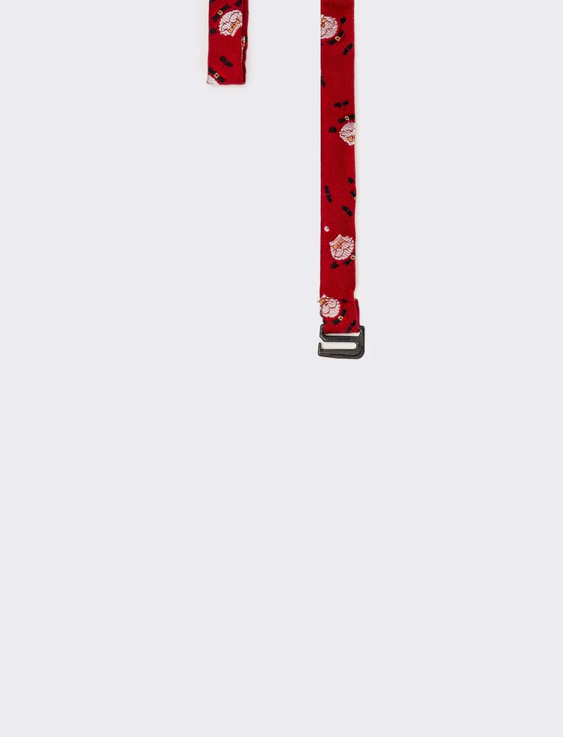 Cravatta papillon bambino natale - Rosso-bianco