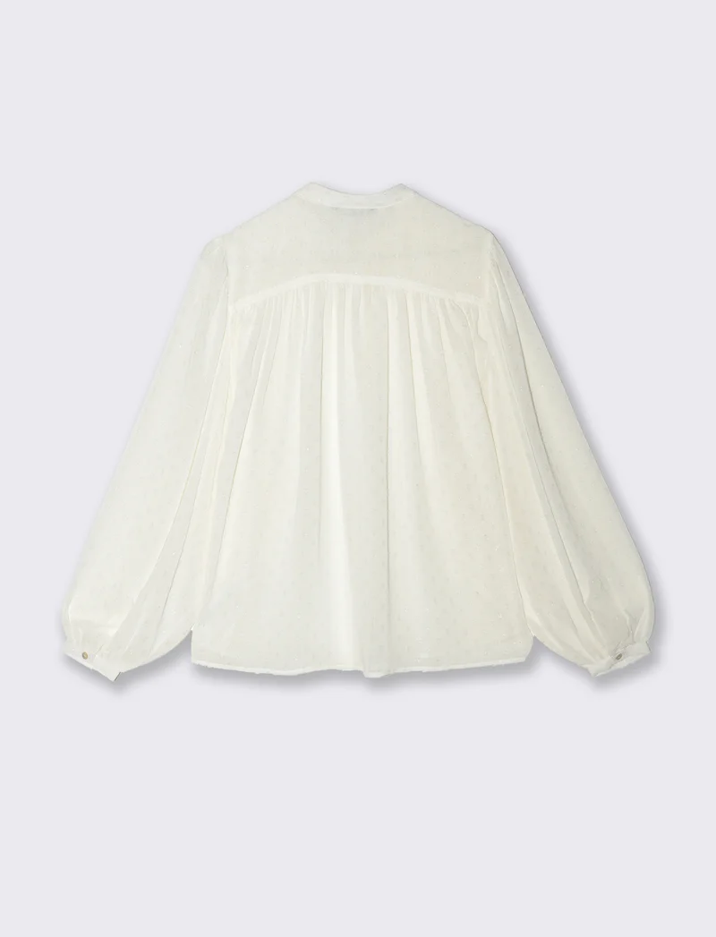CAMICIA CON MANICA A 3/4 - Bianco latte