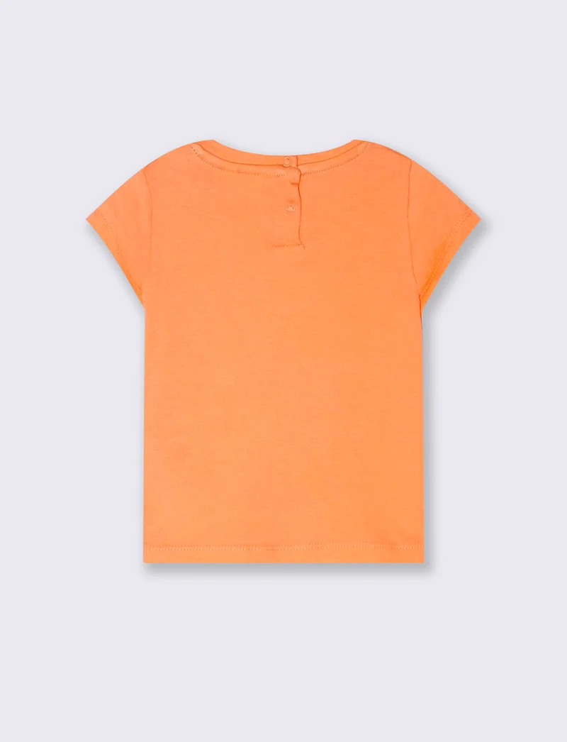 Maglietta stampa Minnie da neonata - Arancio