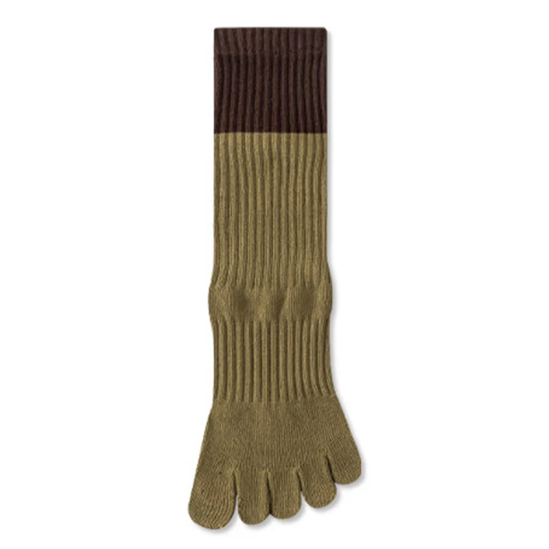 Olivenorma Hochelastische, mittelhohe Yoga-Socken mit durchgehender Silikonsohle, rutschfester und stoßdämpfender Sohle, geräuschlose Sport- und Fitness-Socken für Damen