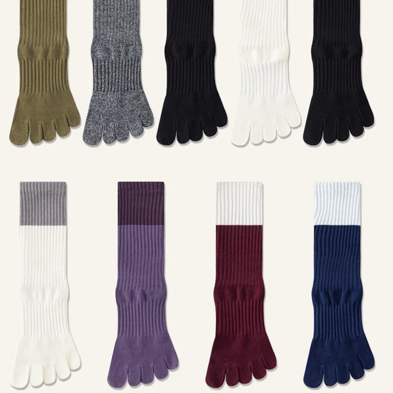 Olivenorma Hochelastische, mittelhohe Yoga-Socken mit durchgehender Silikonsohle, rutschfester und stoßdämpfender Sohle, geräuschlose Sport- und Fitness-Socken für Damen