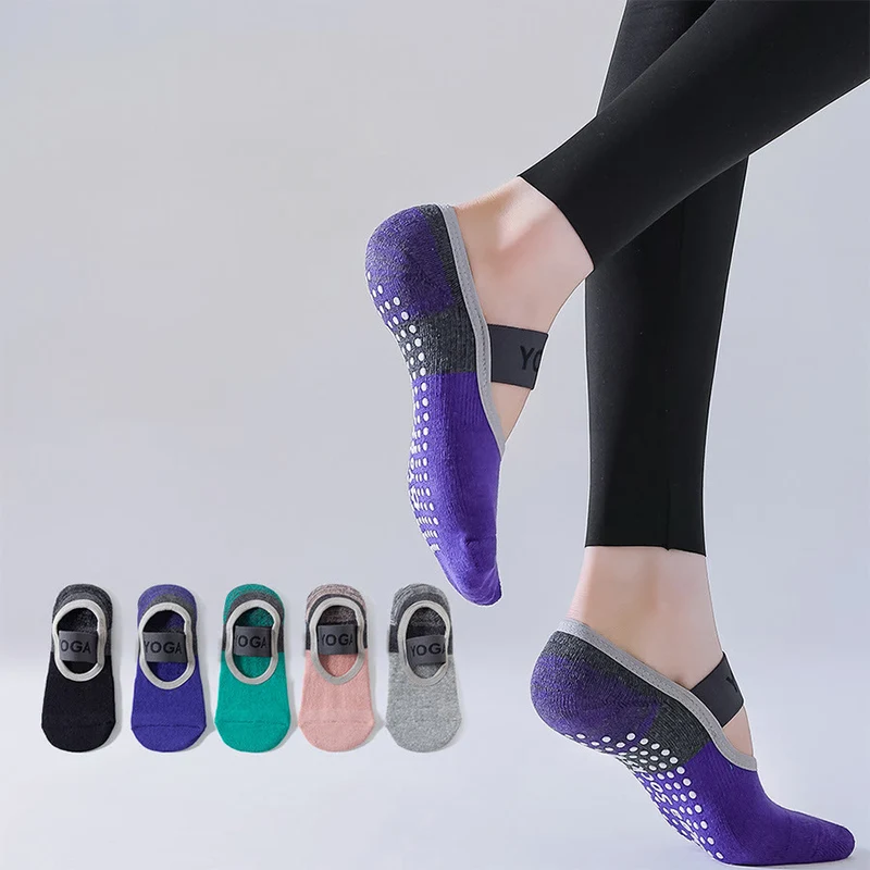 Olivenorma Yoga-Socken mit verstecktem Futter, rutschfest, stoßdämpfend, aus weicher, atmungsaktiver Baumwolle, ideal für Damen-Yoga-Workouts