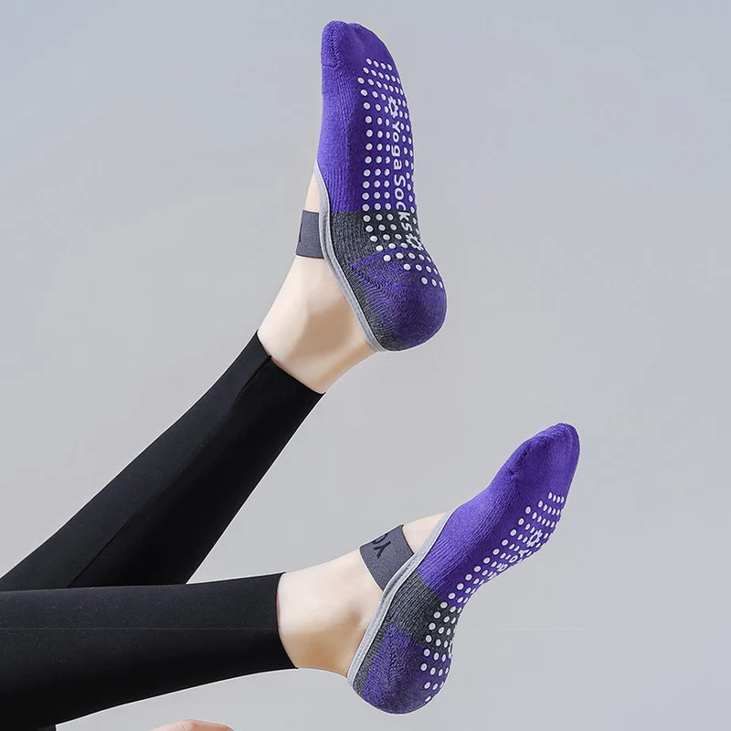 Olivenorma Yoga-Socken mit verstecktem Futter, rutschfest, stoßdämpfend, aus weicher, atmungsaktiver Baumwolle, ideal für Damen-Yoga-Workouts