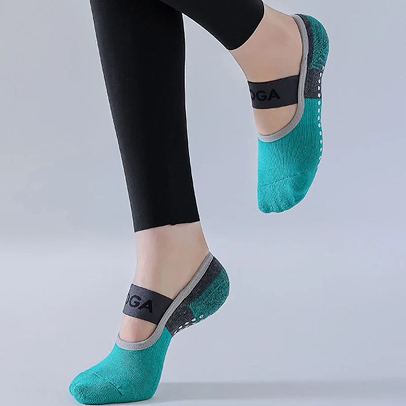 Olivenorma Yoga-Socken mit verstecktem Futter, rutschfest, stoßdämpfend, aus weicher, atmungsaktiver Baumwolle, ideal für Damen-Yoga-Workouts