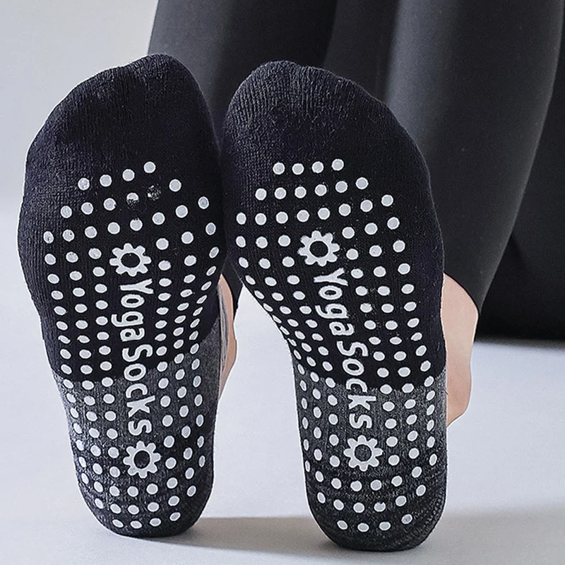 Olivenorma Yoga-Socken mit verstecktem Futter, rutschfest, stoßdämpfend, aus weicher, atmungsaktiver Baumwolle, ideal für Damen-Yoga-Workouts