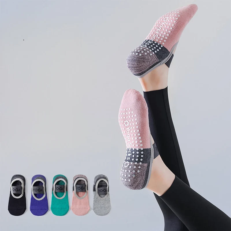 Olivenorma Yoga-Socken mit verstecktem Futter, rutschfest, stoßdämpfend, aus weicher, atmungsaktiver Baumwolle, ideal für Damen-Yoga-Workouts