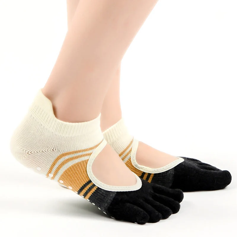 Olivenorma Fünf-Zehen-Socken mit doppeltem Zehendesign, rutschfestem Silikongriff, stoßfest, eng anliegend, vielseitig einsetzbar für Indoor-Fitnessstudio und Yoga.