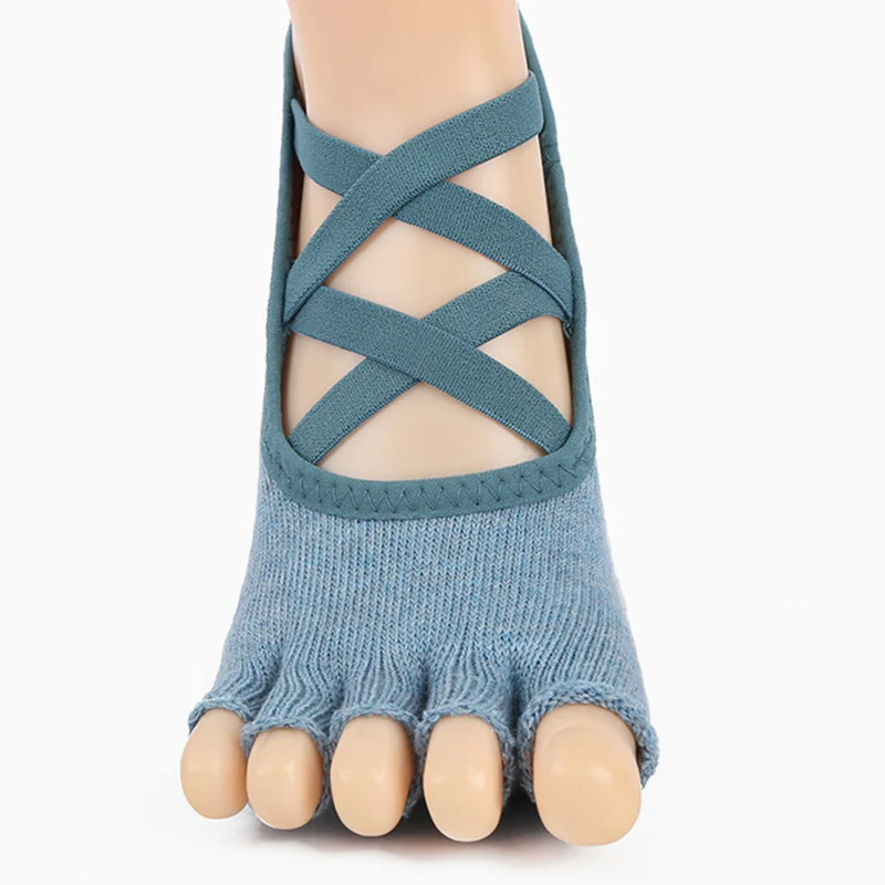Olivenorma Zehensocken mit Silikonnoppen, rutschfest, stoßdämpfend, eng anliegend, für alle Indoor-Aktivitäten, Yoga-Socken für Damen