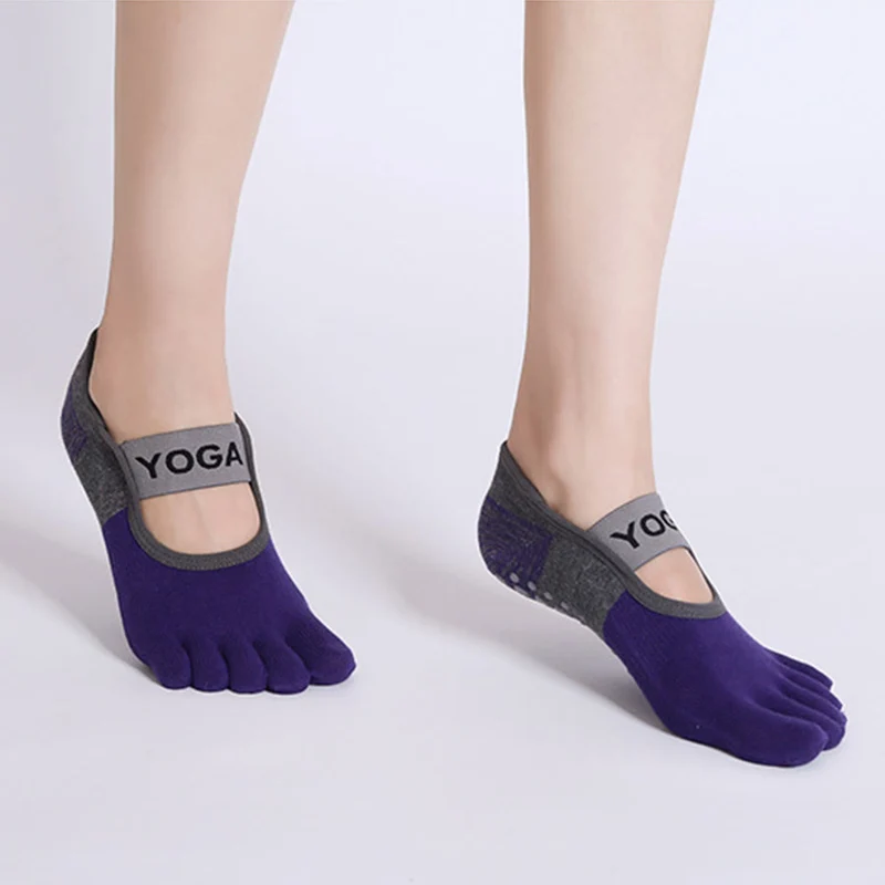 Olivenorma Premium Strick-Fünf-Finger-Socken mit rutschfester Silikonsohle für Balanceunterstützung, atmungsaktiv und flexibel – ideal für Indoor-Sport, Workout und Yoga.