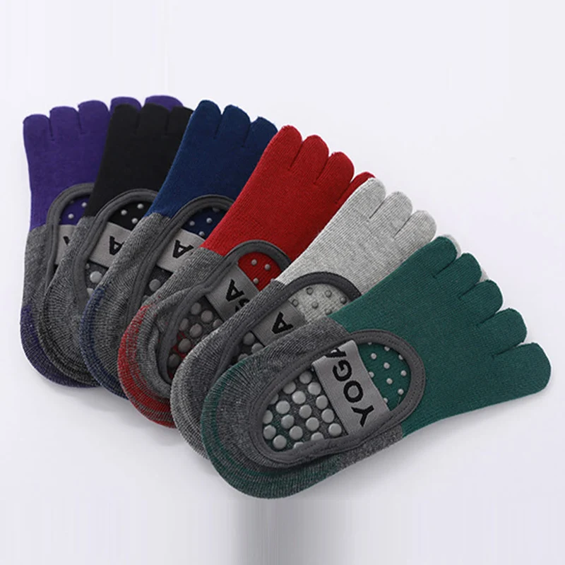 Olivenorma Premium Strick-Fünf-Finger-Socken mit rutschfester Silikonsohle für Balanceunterstützung, atmungsaktiv und flexibel – ideal für Indoor-Sport, Workout und Yoga.