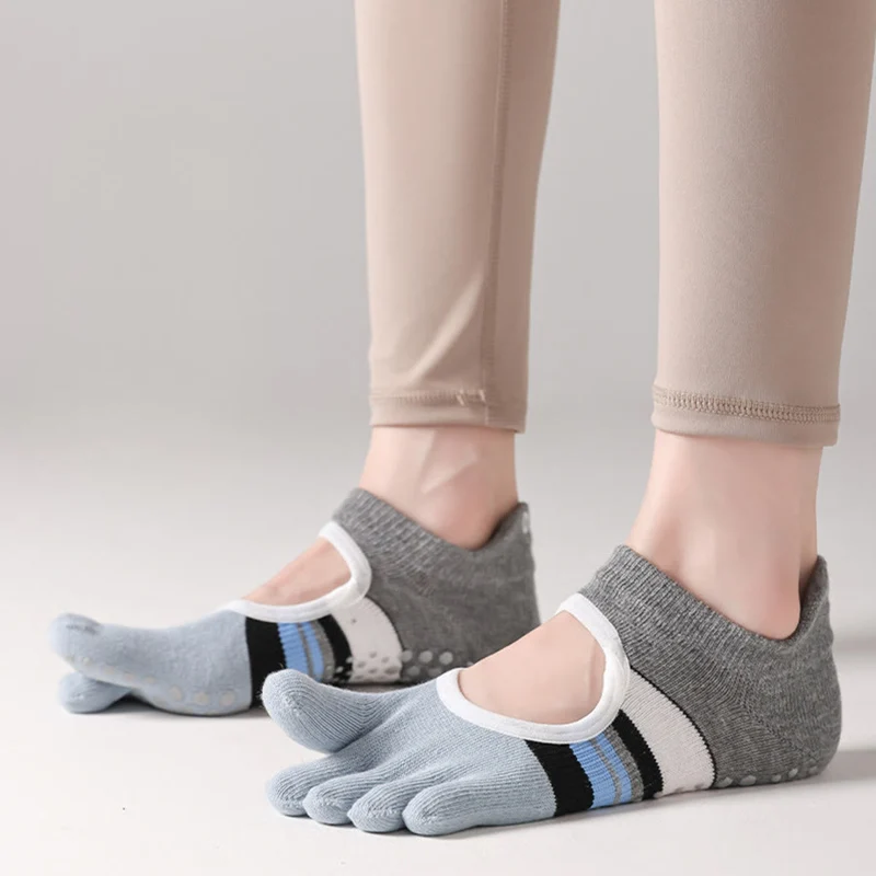 Olivenorma Silikon-Socken für den ganzen Fuß – Geräuschlos, rutschfest, stabil, druckentlastend, atmungsaktiv – Trainingssocken für Damen (Yoga)