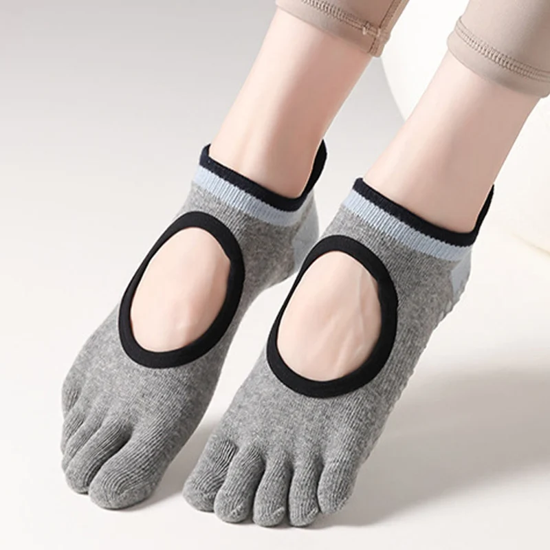 Olivenorma Silikon-Socken für den ganzen Fuß – Geräuschlos, rutschfest, stabil, druckentlastend, atmungsaktiv – Trainingssocken für Damen (Yoga)
