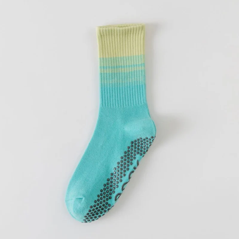 Olivenorma Mid Calf High Elasticate Non Slip Silicone Noppen Shock Resistant Balance Support Damen-Yogasocken