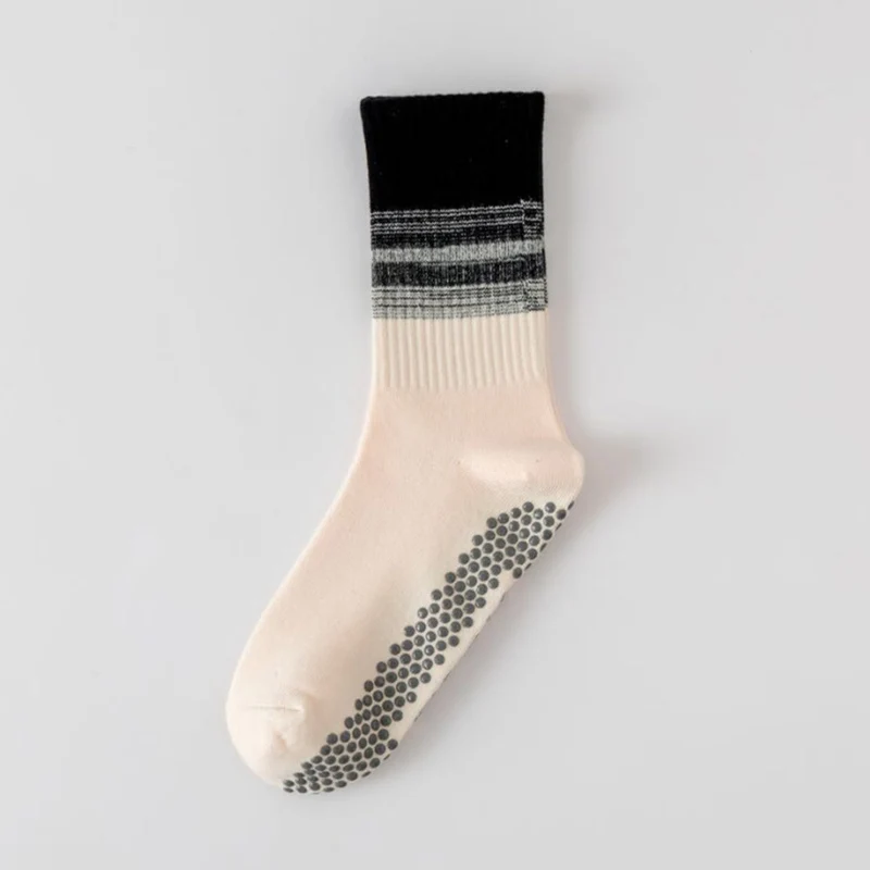 Olivenorma Mid Calf High Elasticate Non Slip Silicone Noppen Shock Resistant Balance Support Damen-Yogasocken