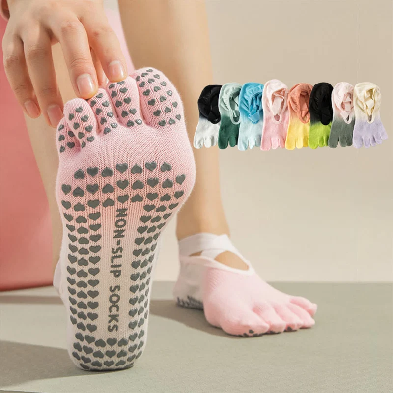 Olivenorma Zehensocken mit offener Zehenpartie, rutschfester, stoßdämpfender, atmungsaktiver und flexibler Oberfläche für Damen – ideal für Fitnessstudio und Yoga.