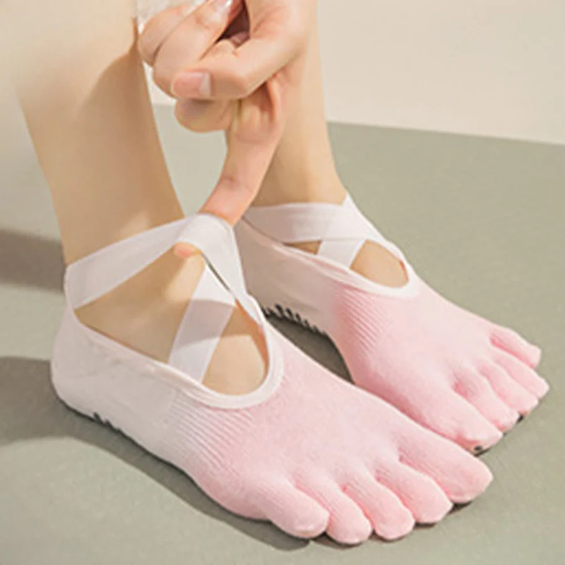 Olivenorma Zehensocken mit offener Zehenpartie, rutschfester, stoßdämpfender, atmungsaktiver und flexibler Oberfläche für Damen – ideal für Fitnessstudio und Yoga.