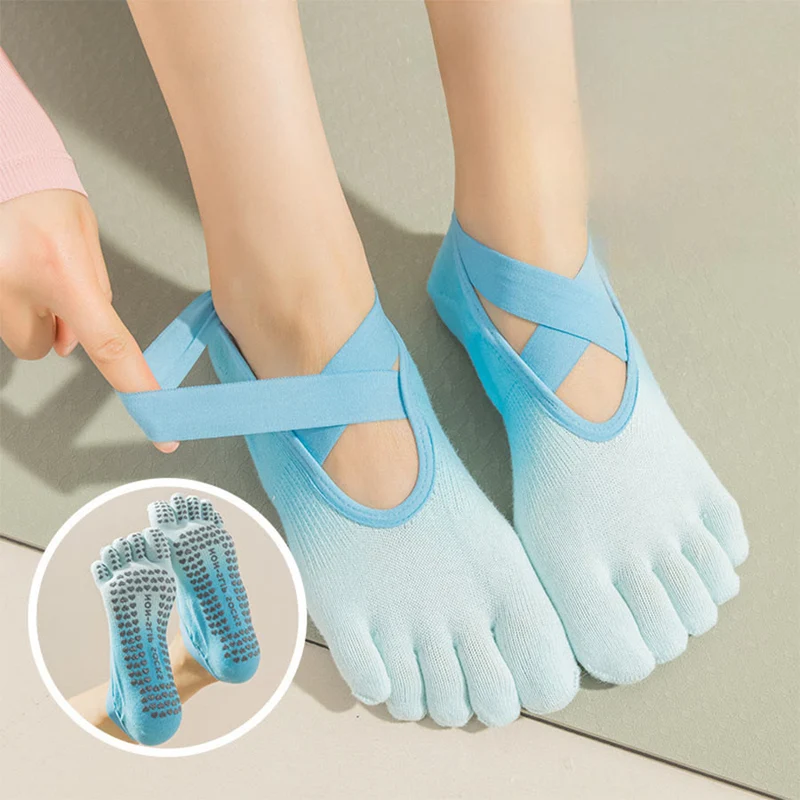 Olivenorma Zehensocken mit offener Zehenpartie, rutschfester, stoßdämpfender, atmungsaktiver und flexibler Oberfläche für Damen – ideal für Fitnessstudio und Yoga.