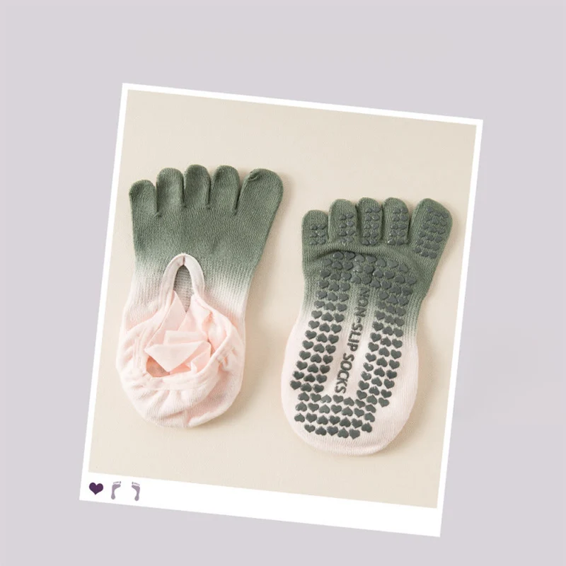 Olivenorma Zehensocken mit offener Zehenpartie, rutschfester, stoßdämpfender, atmungsaktiver und flexibler Oberfläche für Damen – ideal für Fitnessstudio und Yoga.