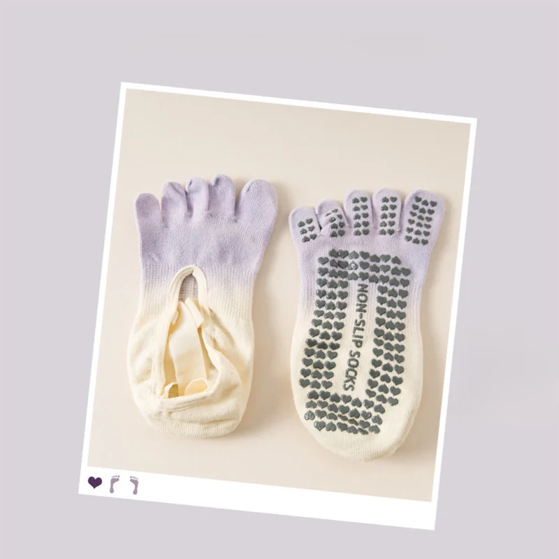 Olivenorma Zehensocken mit offener Zehenpartie, rutschfester, stoßdämpfender, atmungsaktiver und flexibler Oberfläche für Damen – ideal für Fitnessstudio und Yoga.