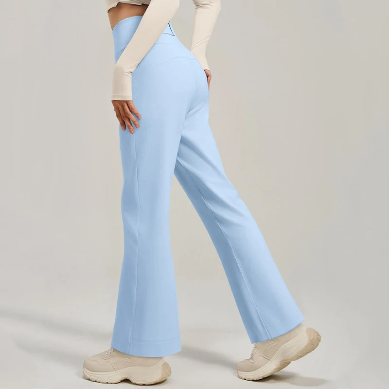 Olivenorma Crossover High Waist Split Wide Leg Loose Drape Yoga Damenhose