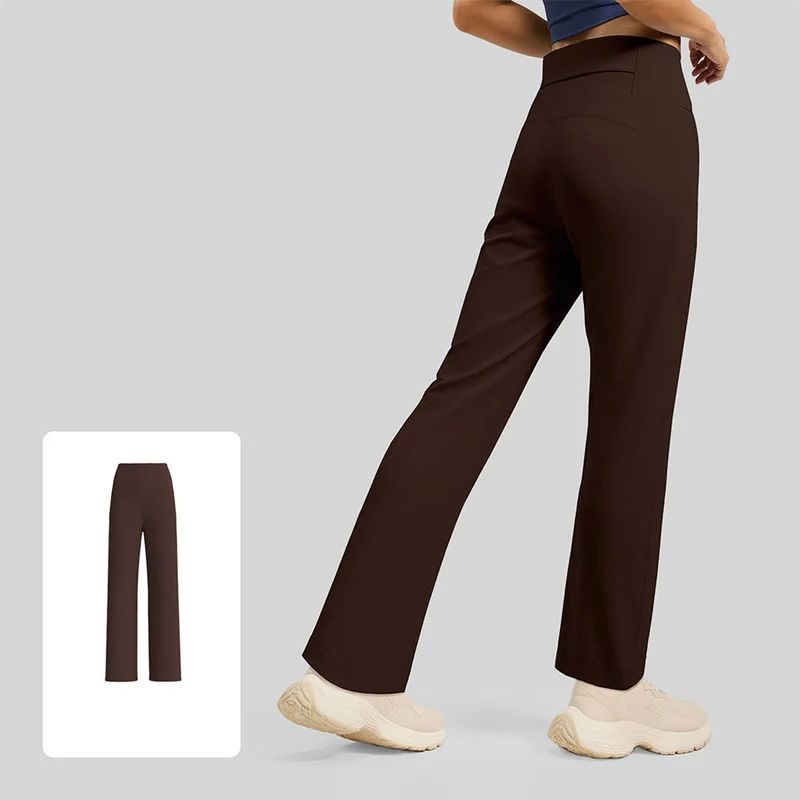 Olivenorma Crossover High Waist Split Wide Leg Loose Drape Yoga Damenhose
