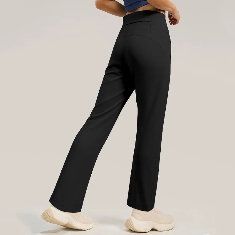 Olivenorma Crossover High Waist Split Wide Leg Loose Drape Yoga Damenhose