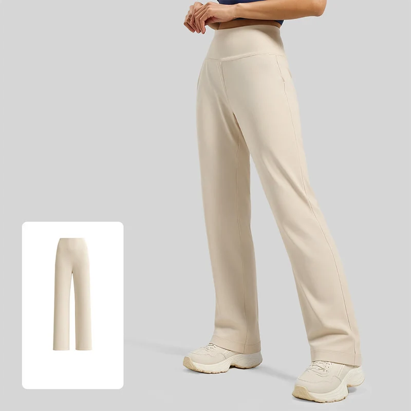 Olivenorma Crossover High Waist Split Wide Leg Loose Drape Yoga Damenhose