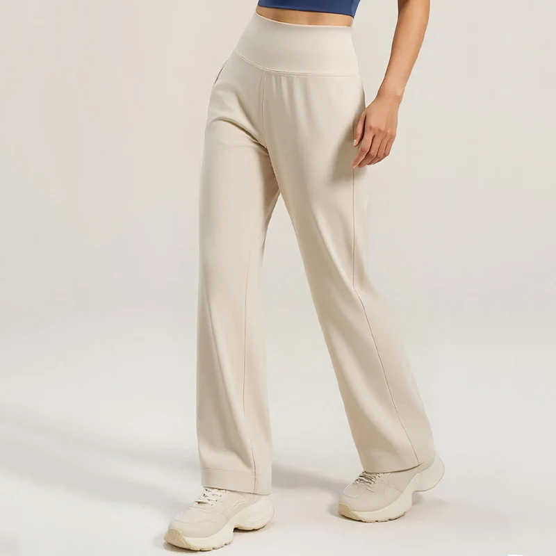 Olivenorma Crossover High Waist Split Wide Leg Loose Drape Yoga Damenhose