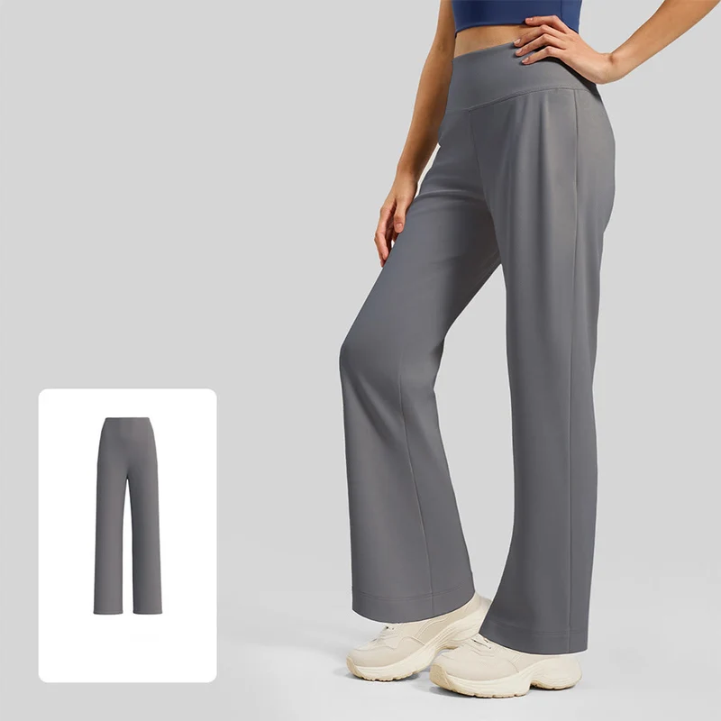 Olivenorma Crossover High Waist Split Wide Leg Loose Drape Yoga Damenhose