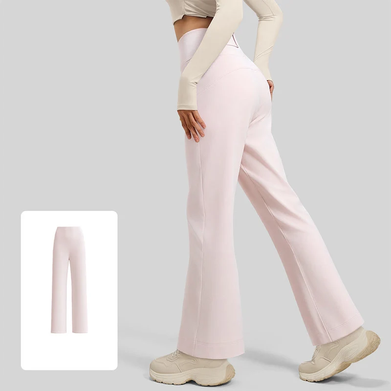 Olivenorma Crossover High Waist Split Wide Leg Loose Drape Yoga Damenhose