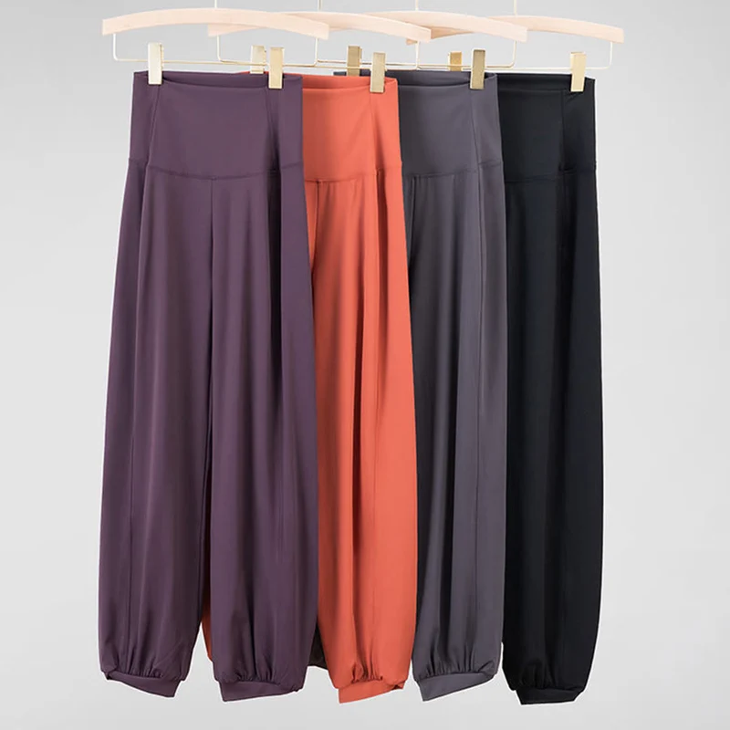 Olivenorma High Waist Harem Jogger Loose Wide Leg Casual Fitness Damenhose