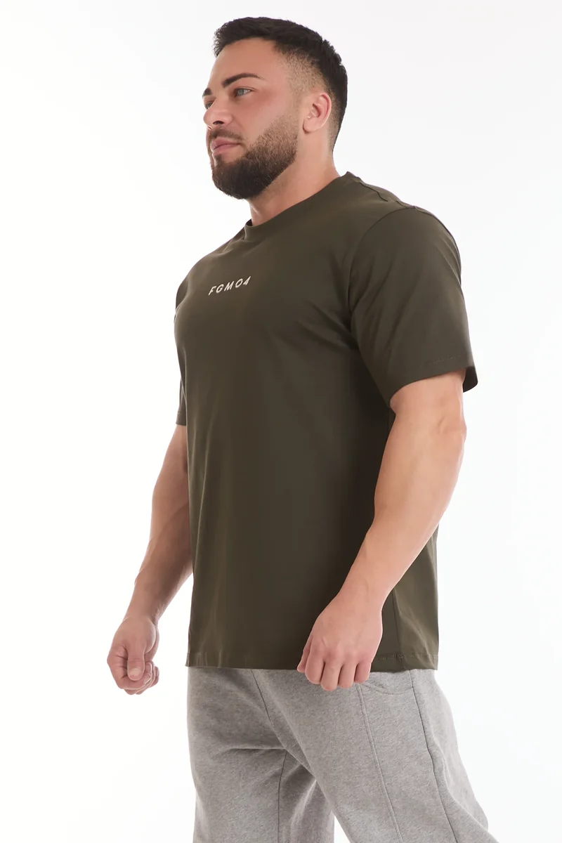 T-Shirt Uomo Stripe FGM04 Verde Militare