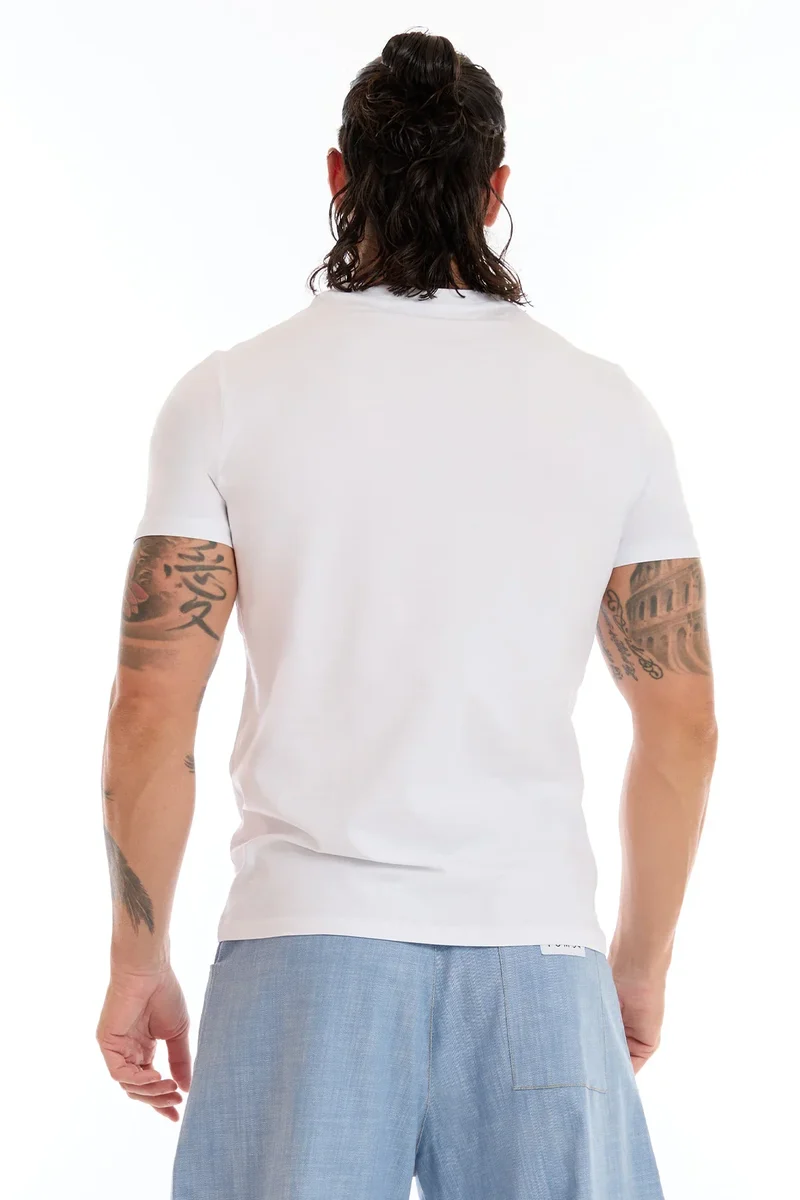 T-Shirt Uomo Stripe FGM04 Bianco