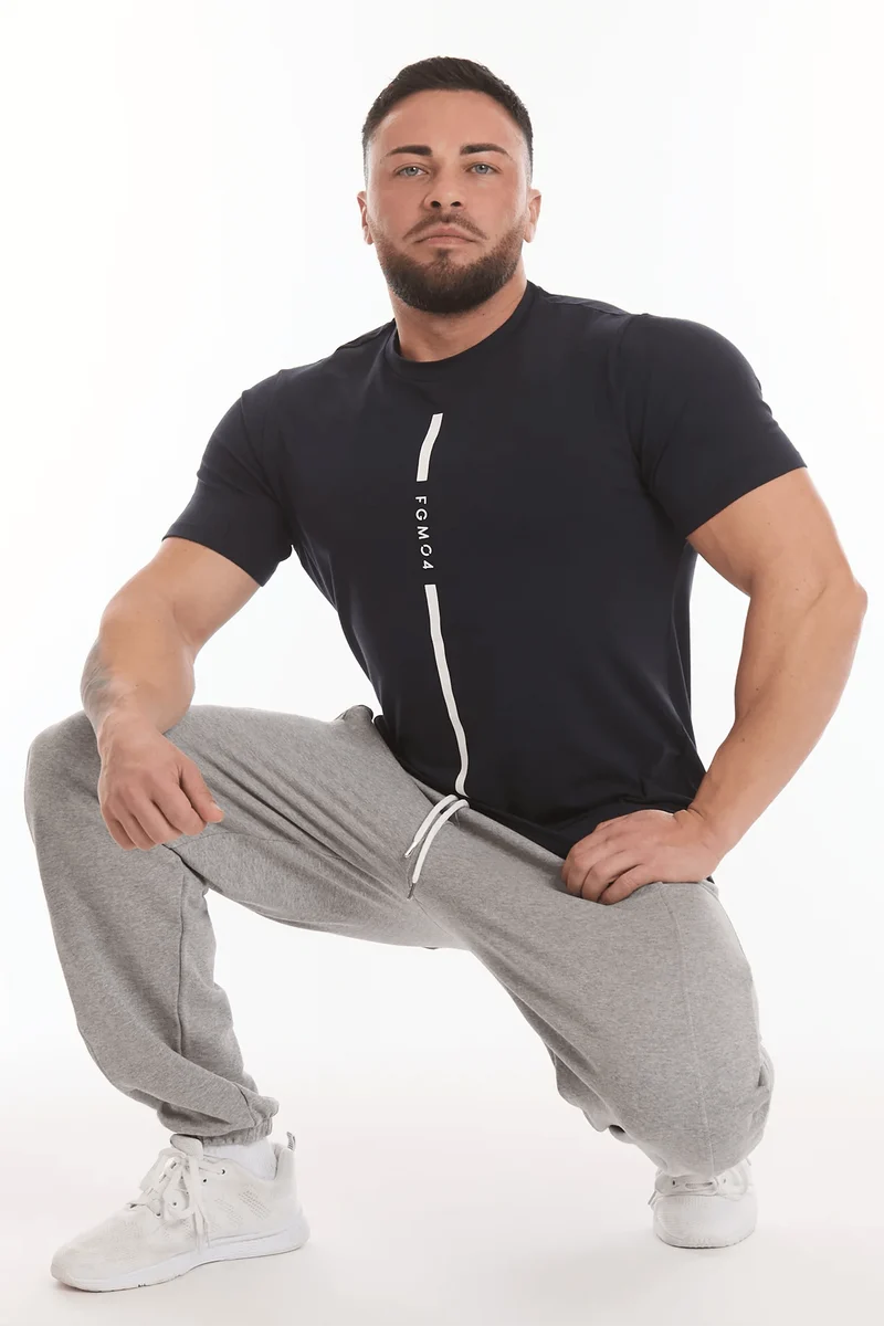 T-Shirt Uomo Stripe FGM04 Blu