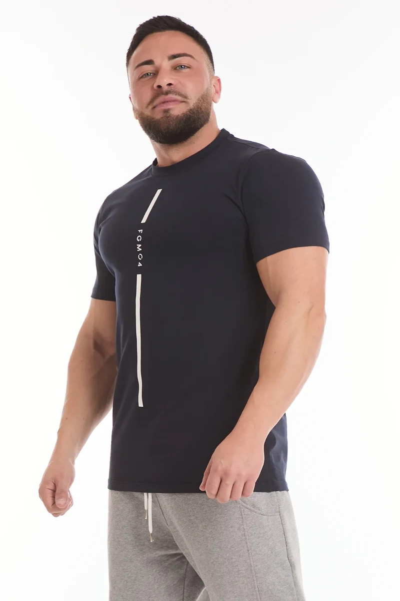 T-Shirt Uomo Stripe FGM04 Blu