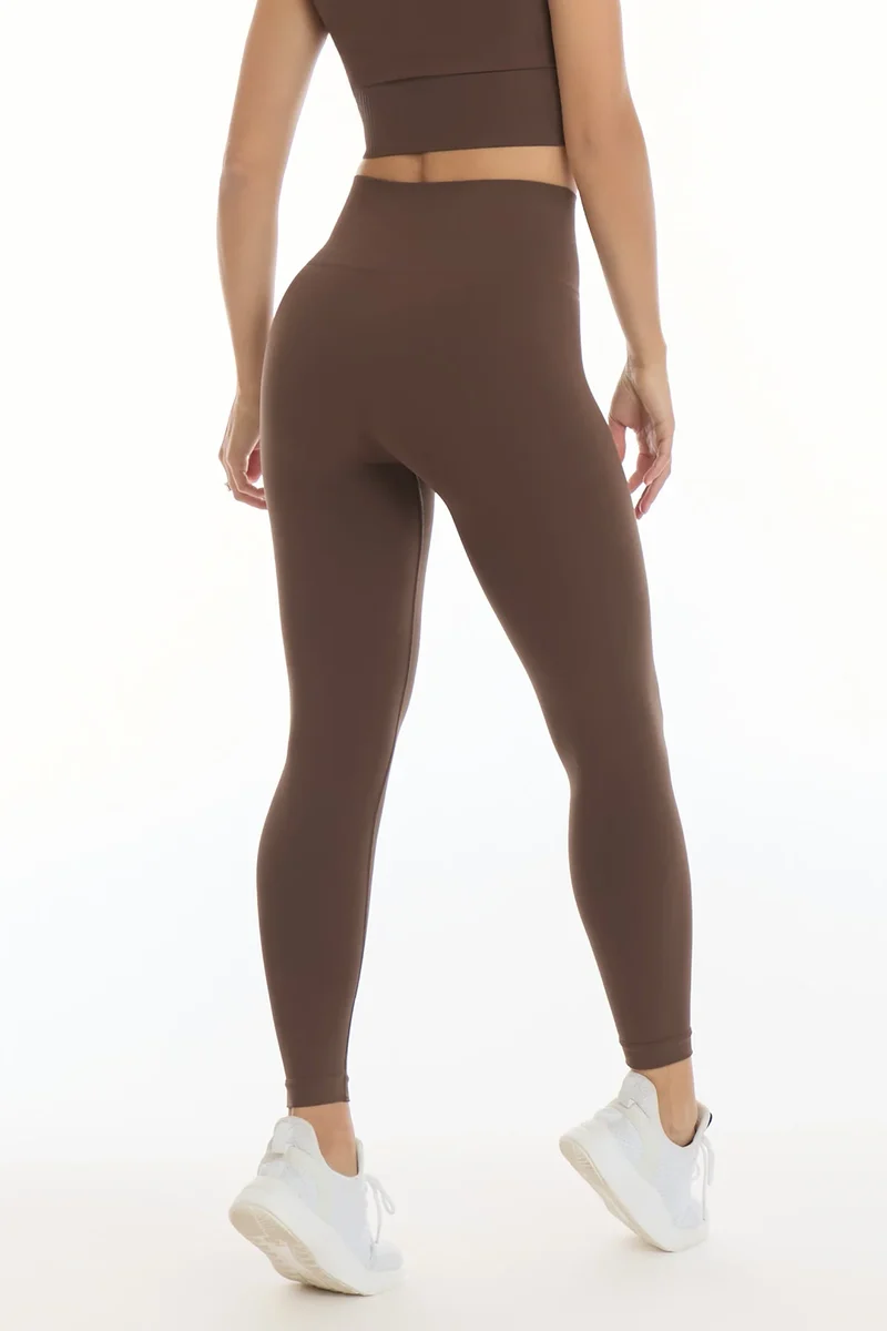 Leggings Basic Fascione Alto Marrone Castagna