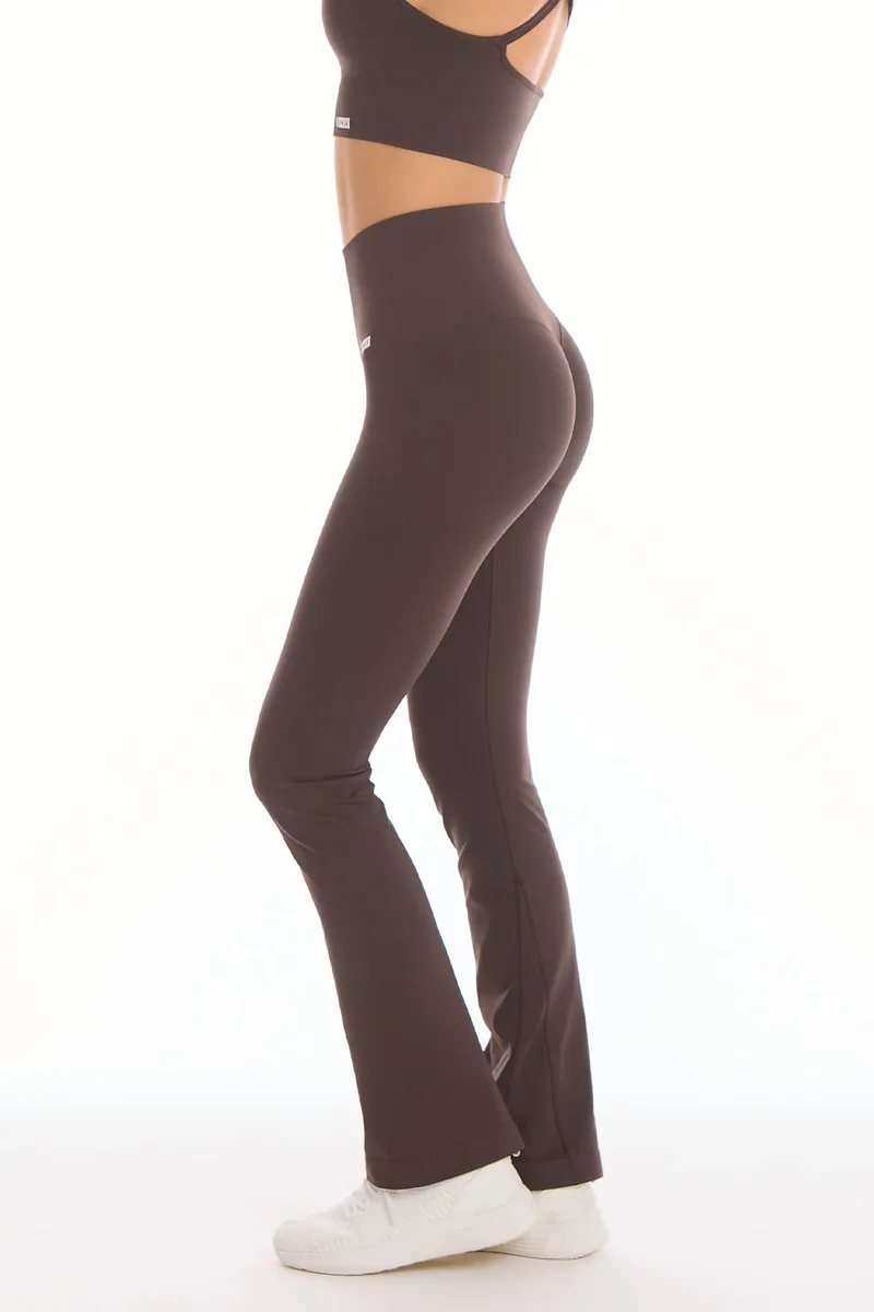 Leggings Push Up a Zampa di Elefante Bitter Chocolate