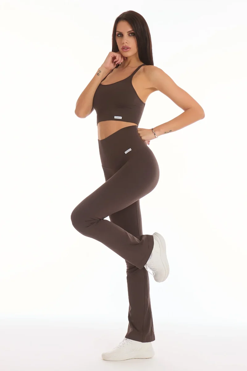 Leggings Push Up a Zampa di Elefante Bitter Chocolate